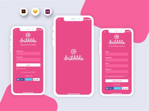 dribble mobile ui.